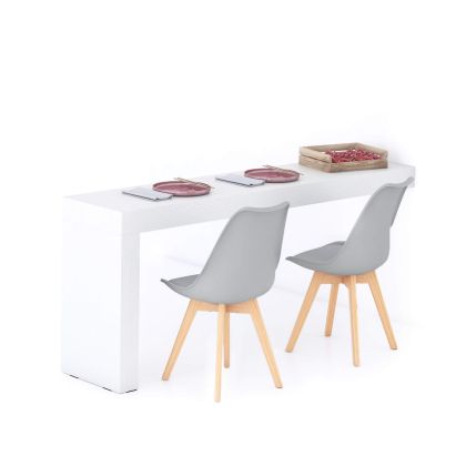 Evolution dining table 180x40, Ashwood White with One Leg main image