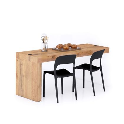 Evolution dining table 180x60 with Wireless Charger, Rustic Oak with One Leg main image