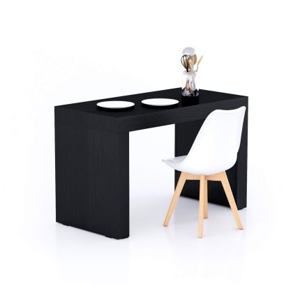 Table à manger Evolution 120x60, frêne Noir avec 2 pieds image principale
