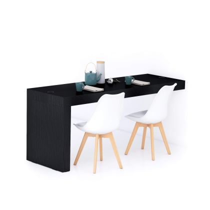 Evolution dining table 180x60 with Wireless Charger, Ashwood Black with One Leg main image