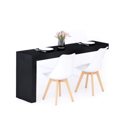 Table à manger Evolution 180x40, Frêne Noir avec 1 pied et Chargeur Sans Fil image principale