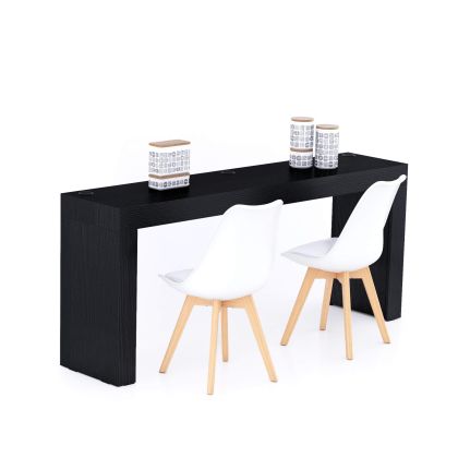Table à manger Evolution 180x40, Frêne Noir avec 2 pieds et Chargeur Sans Fil image principale