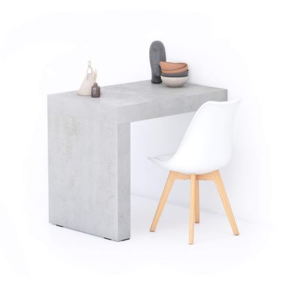 Evolution dining table 90x60, Concrete Effect, Grey with One Leg main image