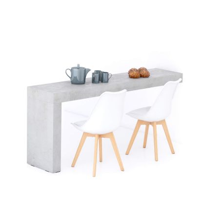 Evolution dining table 180x40, Concrete Effect, Grey with One Leg main image