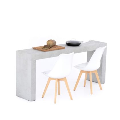 Evolution dining table 180x40, Concrete Effect, Grey with Two Legs main image