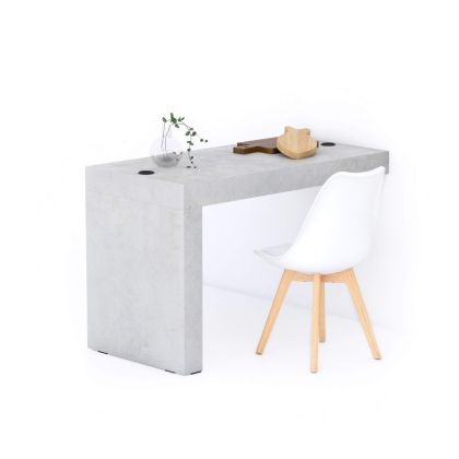 Evolution dining table 120x60 with Wireless Charger, Concrete Effect, Grey with One Leg main image