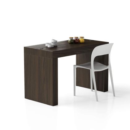 Evolution dining table with Two Legs and Wirelss Charger 120x60, Dark Walnut main image