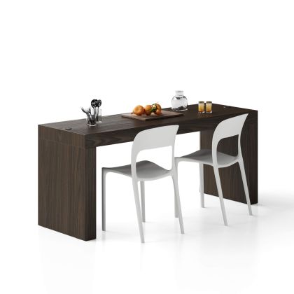 Evolution dining table with Two Legs and Wirelss Charger 180x60, Dark Walnut main image