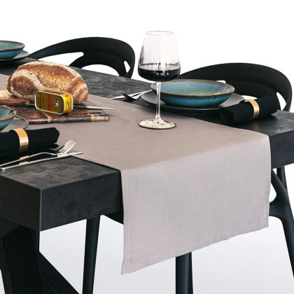 Baumwoll-Tischläufer Gioele 45x220, Dunkelgrau Hauptbild