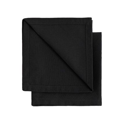 Serviettes de table Gioele en coton 35x35, Lot de 2, Noir image principale