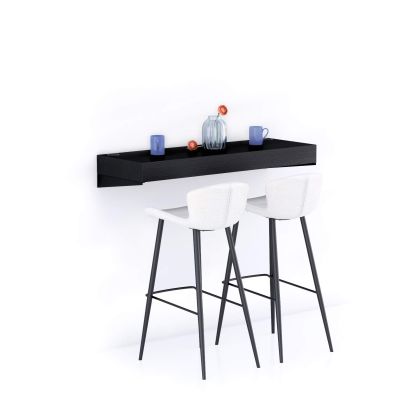 Table de bar murale Evolution 120x40, Frêne Noir avec Chargeur Sans Fil image principale