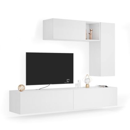 Easy Living Room Wall Unit 6, Ashwood White, 208x44x160 cm main image