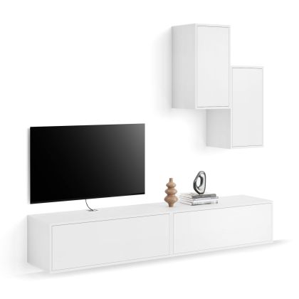 Iacopo Living Room Wall Unit 4, Ashwood White, 208x42x185 cm main image