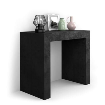 Mesa consola extensible, modelo Angelica, 45(305)x90 cm, color Cemento negro imagen principal