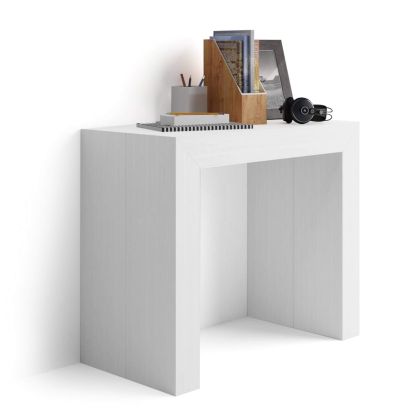 Mesa consola extensible Angelica, 45(305)x90 cm, color Fresno blanco imagen principal