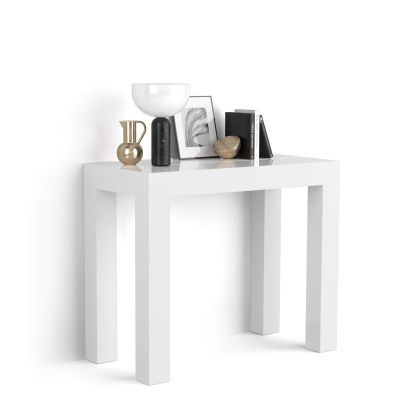First, Extendable Console Table, 45(305)x90 cm, High Gloss White main image