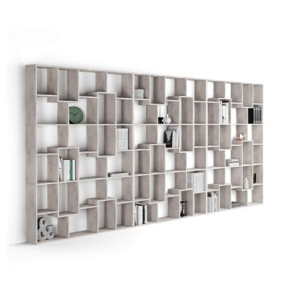 Iacopo XXL Bookcase (482.4 x 236.4 cm), Concrete Effect, Grey main image