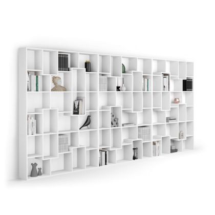 Libreria a parete XXL Iacopo (482,4 x 236,4 cm), Bianco Frassino immagine principale