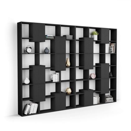 Iacopo XL Bookcase with panel doors (236.4 x 321.6 cm), Ashwood Black main image