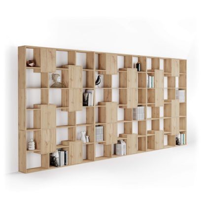 Iacopo XXL Bookcase with panel doors (482.4 x 236.4 cm), Rustic Oak main image