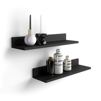 Set of 2 Rachele shelves, 80 cm, Ashwood Black main image