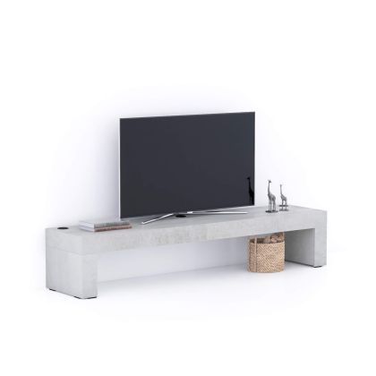 Evolution TV Stand 180x40 with Wireless Charger, Concrete Effect, Grey main image