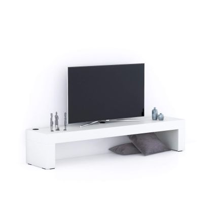 Mueble de TV  TV Evolution 180x40, blanco ceniza, con cargador inalámbrico