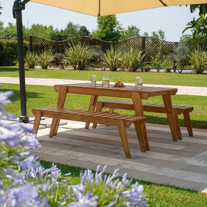 Gartentisch aus Holz 160x80 cm, Elena, Teak Farbe Hauptbild