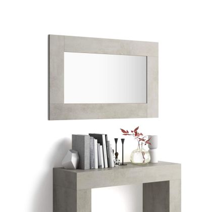 Evolution Rectangular Wall Mirror, 118 x 73 cm, Concrete Effect, Grey main image