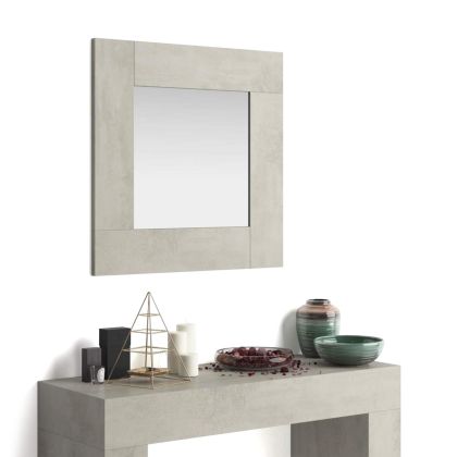 Evolution Square Wall Mirror, 73 x 73 cm, Concrete Effect, Grey main image