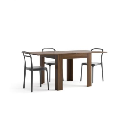 Table carrée extensible, Eldorado, 90x(180)x90 cm, Noyer image principale