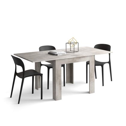 Square extendable dining table, Eldorado, 90x(180)x90 cm, Concrete Effect, Grey main image