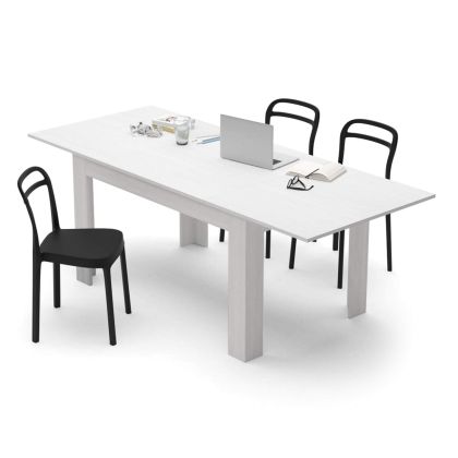 Table extensible Cuisine, Easy, 140(220)x90 cm, Frêne blanc image principale
