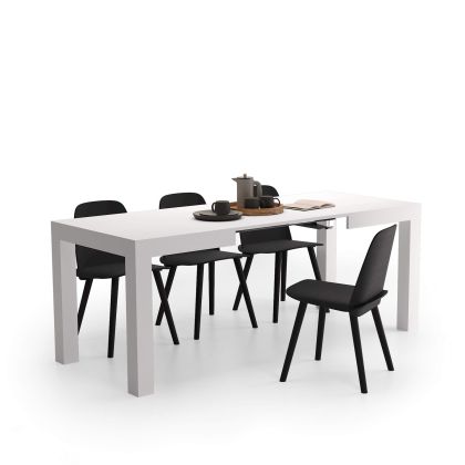 First ausziehbarer Tisch, 120(200)x80 cm, Esche, Weiß