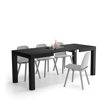 First ausziehbarer Tisch, 120(200)x80 cm, Esche, Schwarz Hauptbild