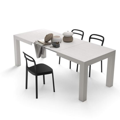 Mesa de cocina Iacopo, 140(220)x90 cm, color Fresno blanco