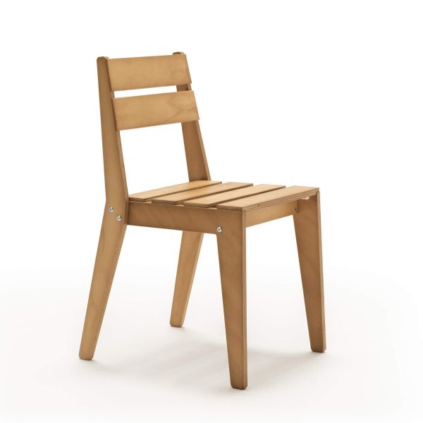 Chaise de jardin en bois, Elena, Couleur Teck image détaillée 1