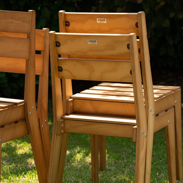 Chaise de jardin en bois, Elena, Couleur Teck image détaillée 4