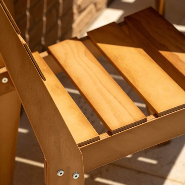 Chaise de jardin en bois, Elena, Couleur Teck image détaillée 5