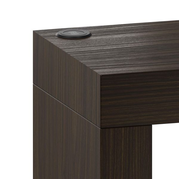 Evolution dining table with Two Legs and Wireless Charger 180x40, Dark Walnut detail image 1