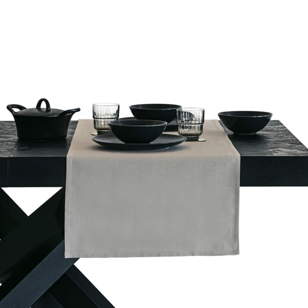 Baumwoll-Tischläufer Gioele 45x150, Hellgrau Detailbild 2