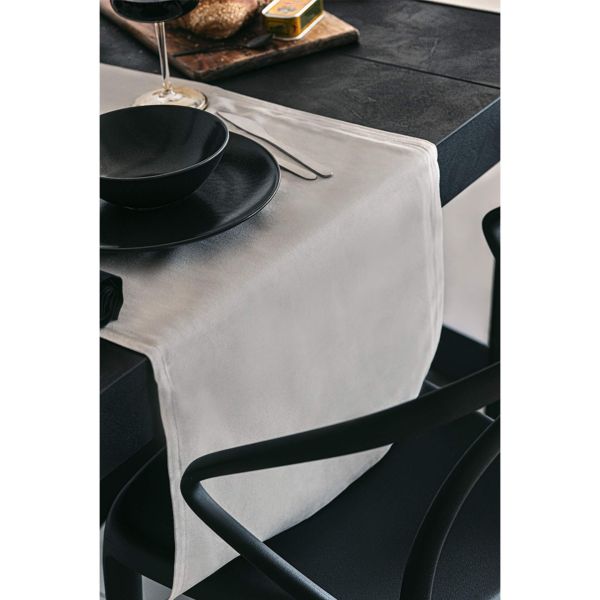 Baumwoll-Tischläufer Gioele 45x150, Hellgrau Detailbild 5