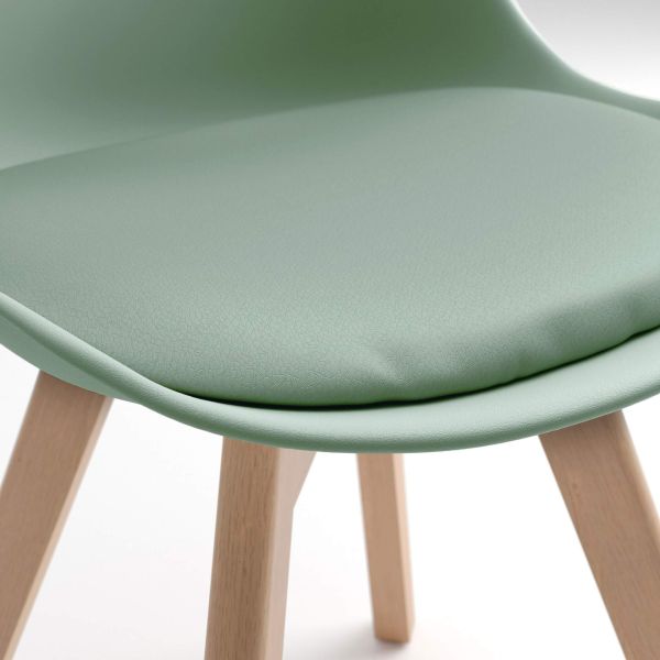Greta Nordic Style Chairs, Set of 4, Sage Green detail image 1
