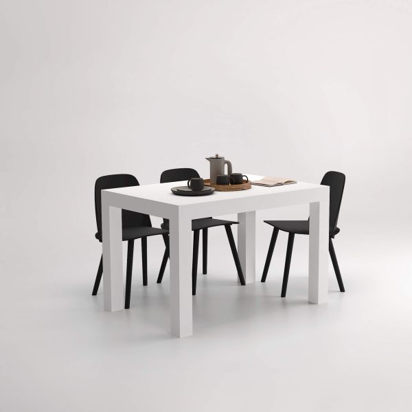 Table salle à manger blanche extensible design - Dom Référence : CD_T28B-02