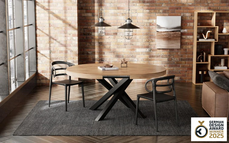 ROUND EXTENDABLE TABLES EMMA