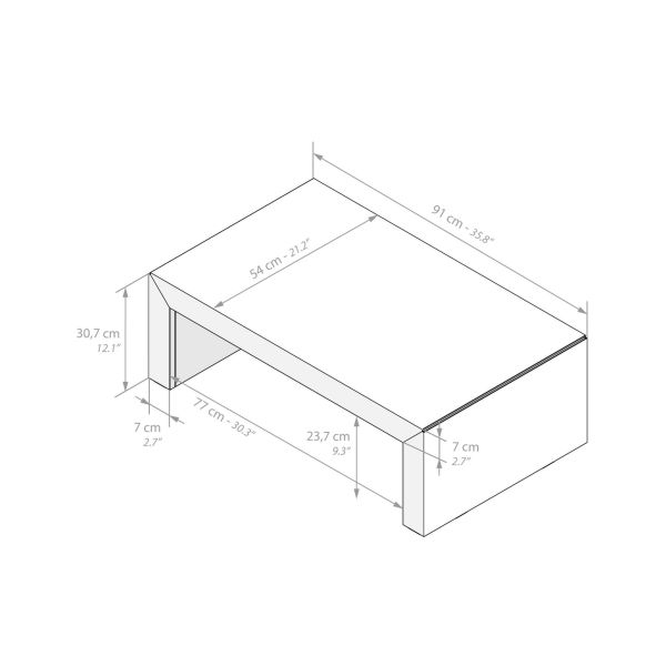 Angelica, Italian Style, low Coffee Table, Rustic Oak technical image 1