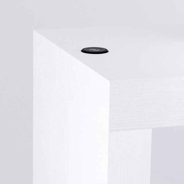 Evolution High Table with Wireless Charger 70.9 x 23.6 in, Ashwood White detail image 1