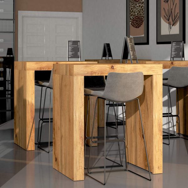 Evolution High Table 35.4 x 23.6 in, Rustic Oak set image 1