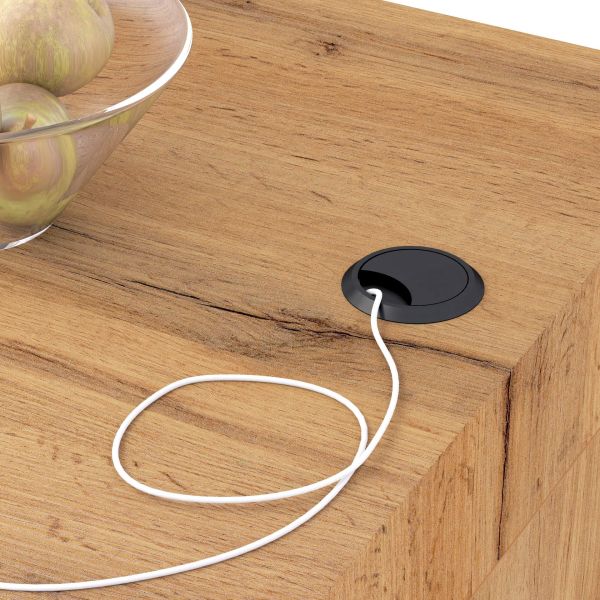 Evolution Peninsula with Wireless Charger 47.2 x 23.6 in, Rustic Oak detail image 3