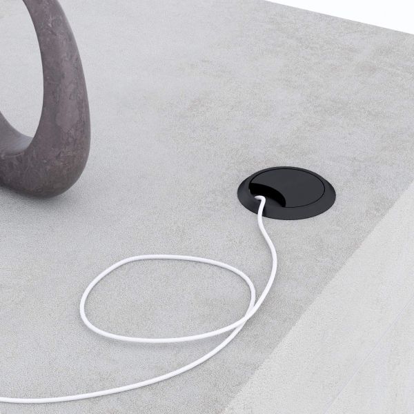 Evolution Peninsula with Wireless Charger 70.9 x 23.6 in, Concrete Effect, Grey detail image 3